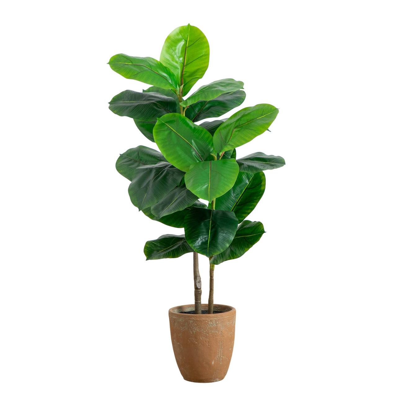 44" Artificial Rubber Tree in Decorative Planter